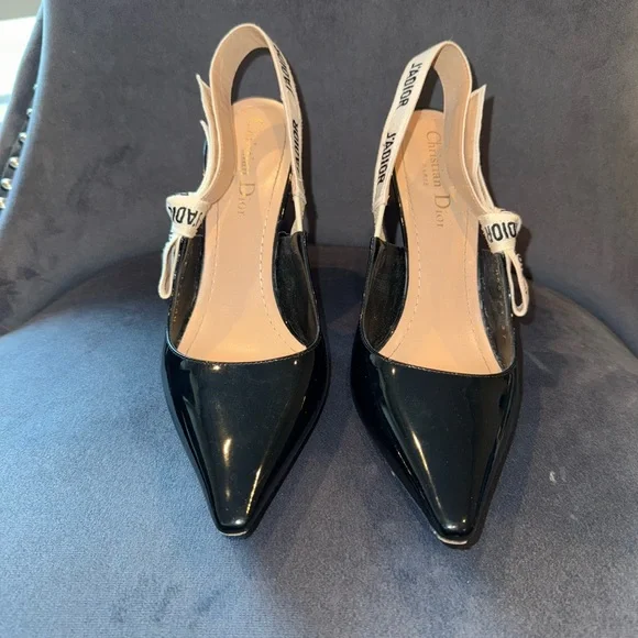Dior J'Adior Black Slingback Heels Size 37 - Picture 2 of 8